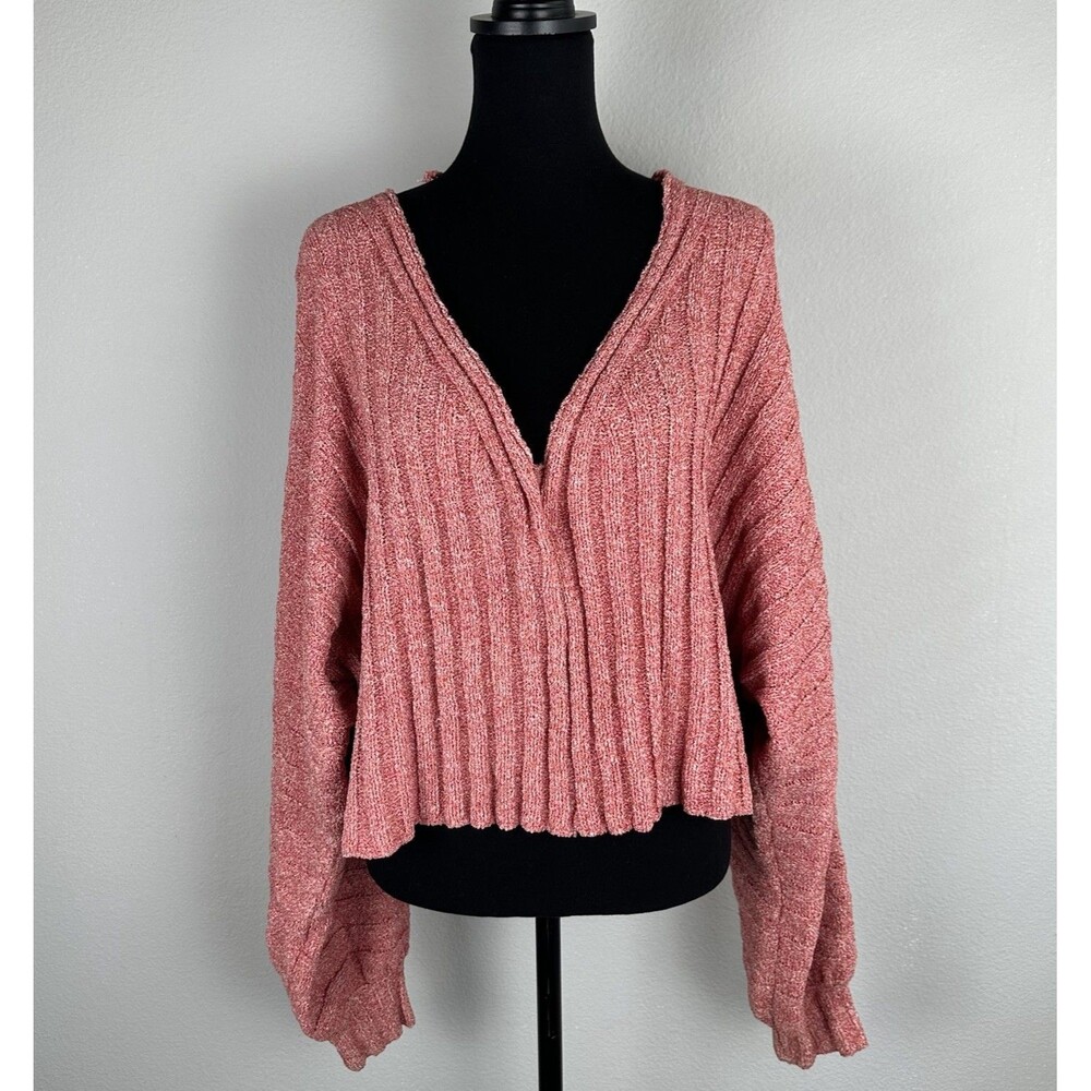 Free People Streetscape Pullover Sweater Womens Small Oversized Cropped Slouchy